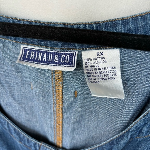 Erica II & Co. Cotton Denim Tank Button Front Dress‎ Size 2X - Picture 2 of 6